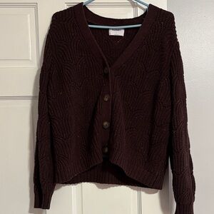 Old Navy Dark Brown Knit Cardigan